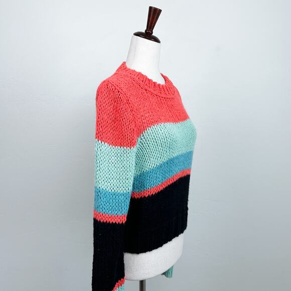 Marc Cain Colorblock Knit Cotton Alpaca Crewneck Sweater - Picture 6 of 12